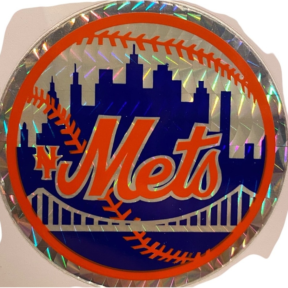 Vintage 1990s New‎ York Mets Holographic Sticker MLS Baseball Team Logo